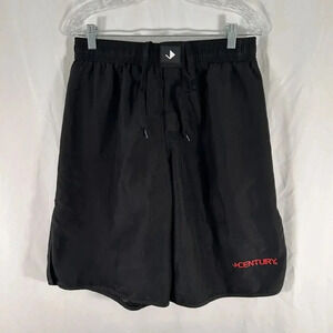Century Fight Shorts Men's 34 Black Pull On Drawstring Hook & Loop Fly